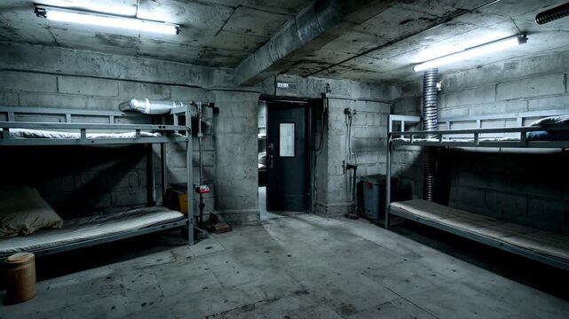 Classic bunker for shelter. AI-generated. 