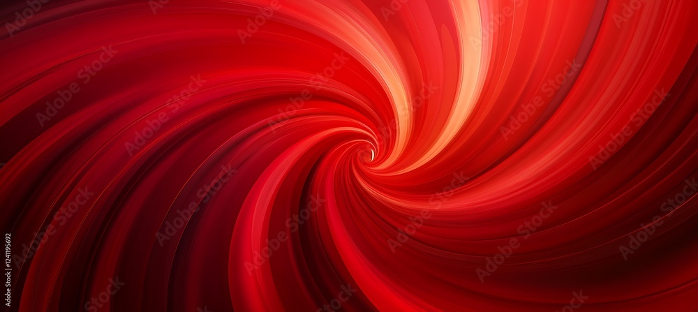 Poster a deep red monochromatic background adorned with swirling lines that form an intricate and hypnotic 