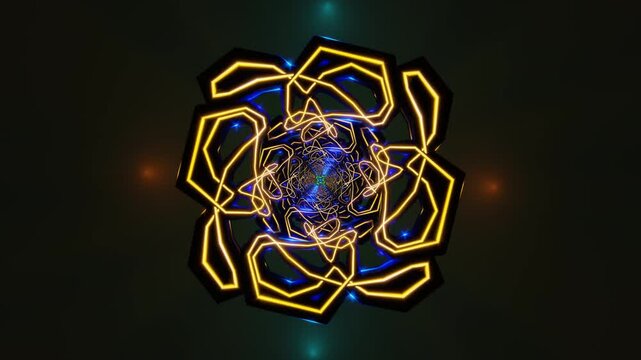 Geometric shapes with strobe lights in seamless abstract video loop
