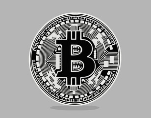Bitcoin Cryptocurrency Symbol Vector Illustration