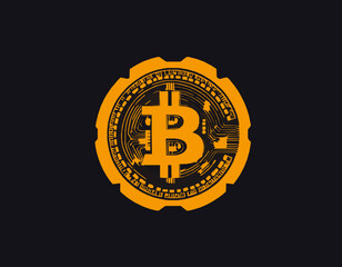 Bitcoin Cryptocurrency Symbol Vector Illustration