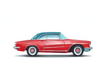 Fototapeta premium the AI Image Generator, Vintage Red and White Car Classic