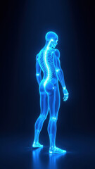 Medical illustration of a human body with highlighted nerves to demonstrate Vagus Nerve Stimulation (VNS).