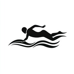 Swimmer freestyle stroke ocean waves aquatic sport