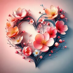 Floral Heart of Love and Romance