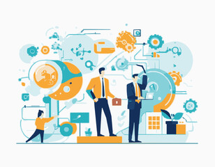 Evolving Business Strategies with AI and Automation Vector