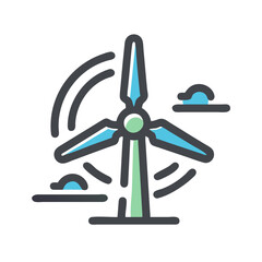 Wind turbine icon, Energy windmill