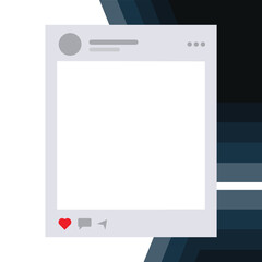 Social Media Post Frame Mockup with Transparent Background on Geometric Abstract Theme