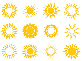 set of sun icons
