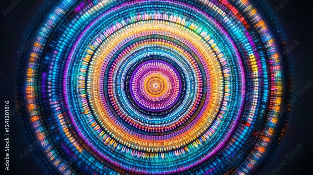 Aufkleber colorful concentric circles creating a dynamic visual experience in vibrant hues