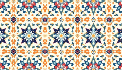 Vibrant Floral Pattern Seamless Design Textile Print
