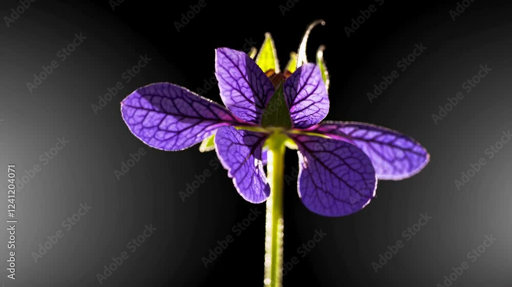 Poster captivating close-up of a budding flower showcasing intricate details and vibrant color against a da