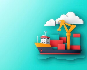 Obraz premium Smart ports with automated cranes and ecofriendly logistics systems