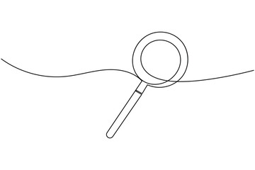 Search icon continuous one line drawing and minimalist business style isolate outline vector icon