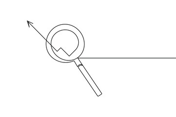 Search icon continuous one line drawing and minimalist business style isolate outline vector icon