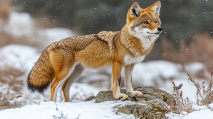 Fototapeta premium red fox in snow