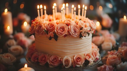 Magical Romantic Birthday Fiesta with Soft Lighting and Heartwarming Decorations for an Unforgettable Night with Your Beloved