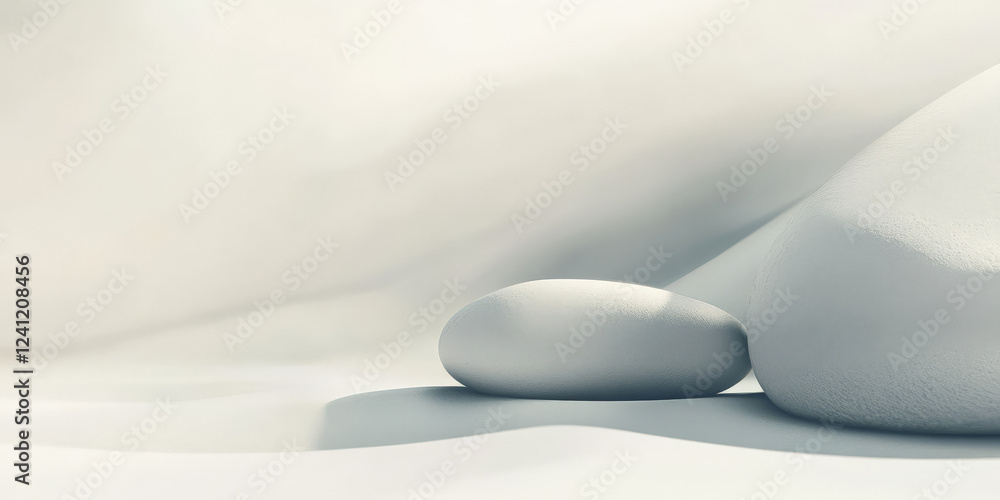 Poster abstract minimal stone background with a smooth, polished surface in soft muted tones.