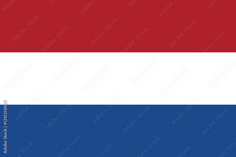 Poster flag of the netherlands. flag icon. standard color. standard size. a rectangular flag. computer illu