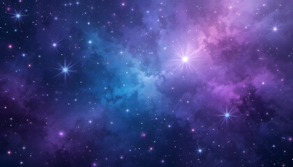 Obraz premium Vibrant Cosmic Galaxy Nebula With Stars