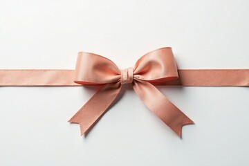 Fototapeta premium Simple wooden bow tied with ribbon on white background, decorative items, texture, elegance