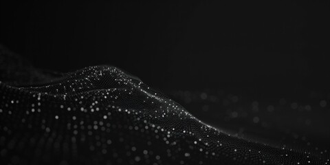 An all-black backdrop featuring minimalist, scattered dots, Open and random arrangement