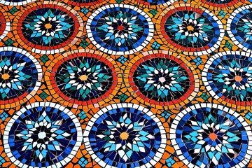 Detail of traditional moroccan mosaic wall, Morocco , isolated on white background,  , copy space for text,