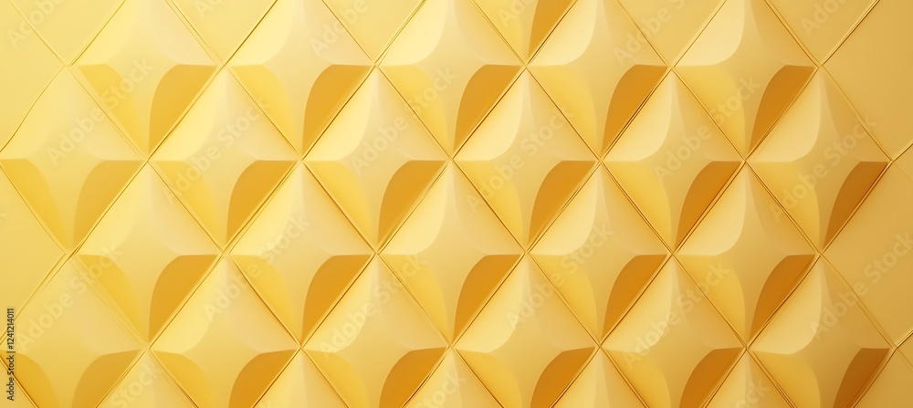 Poster a stunning yellow background with symmetrical cubic patterns, offering a modern and artistic backdro
