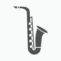 Saxophone silhouette Logo Design for Music Branding.
