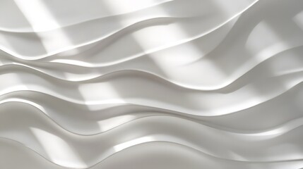 Obraz premium Abstract White Waves Background with Soft Light and Shadows