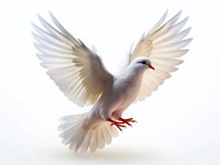 Obraz premium Silhouette of a Dove Isolated on White Background - Elegant Bird Photography