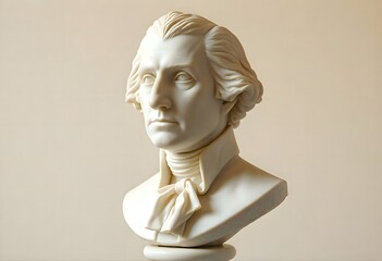 Elegant George Washington Bust Sculpture Marble Statue