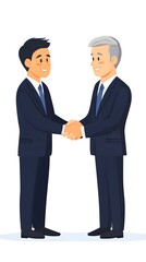 Fototapeta premium Two people shaking hands, a business illustration in a vector style 
