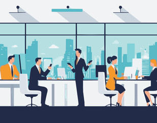 Obraz premium AI Revolutionizing Business Operations Vector