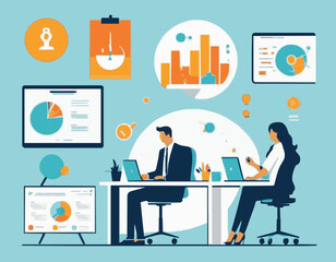 AI Revolutionizing Business Operations Vector