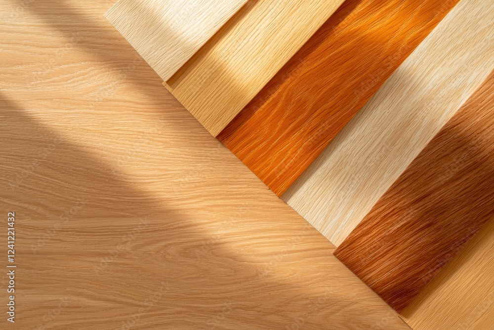 Poster minimalist wood design layout soft diffused light clean lines overhead angle