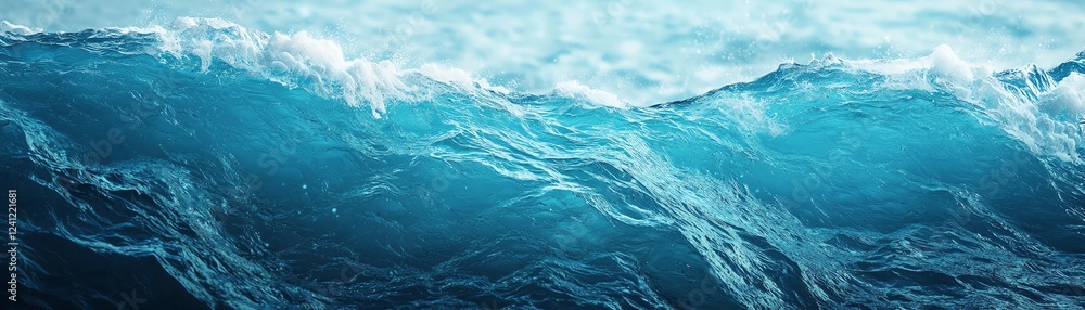 Poster calm waves creating a tranquil ocean scene.