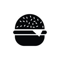 Burger icon. Fast Food Item. Hamburger icon with a bun and patty.