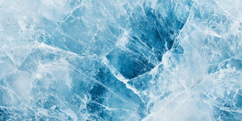 Fototapeta premium Cool ice-blue marble background with white crystalline veins, frozen smooth texture.