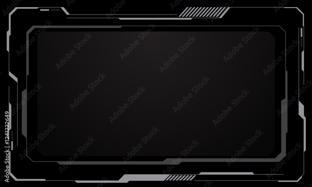 Poster hud frames white grey user interface elements design modern technology futuristic control panel scre