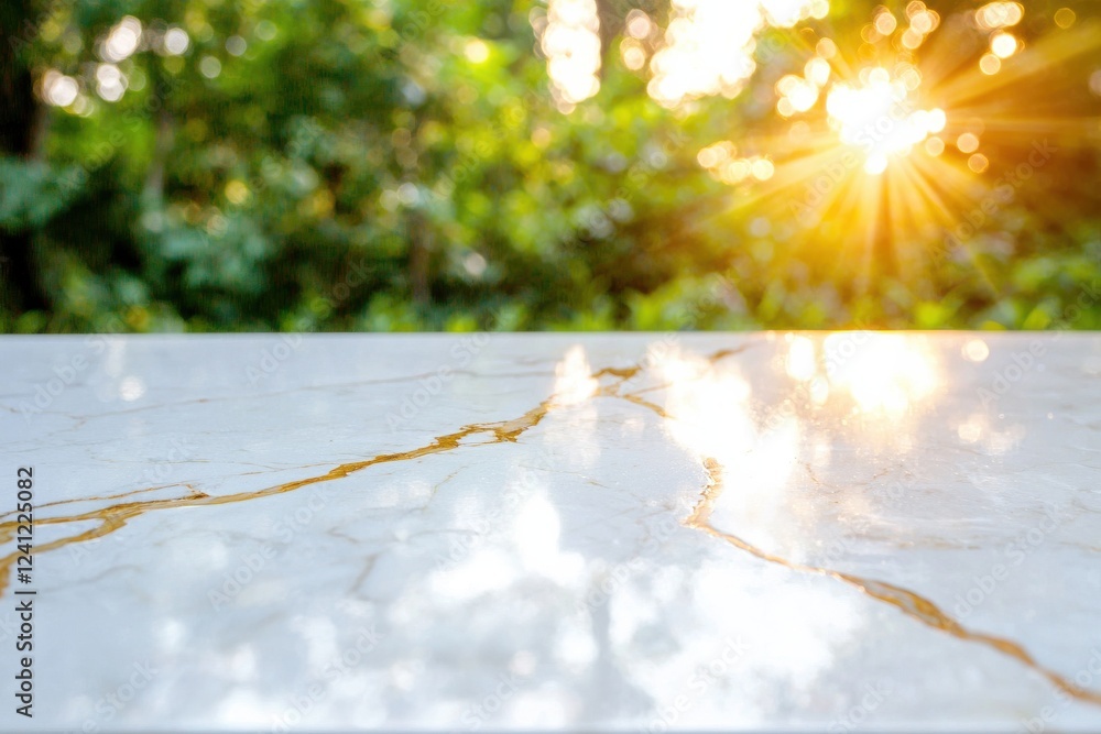 Poster elegant marble patterns flowing on countertop in soft afternoon light nature inspired