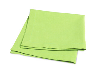 One light green napkin isolated on white