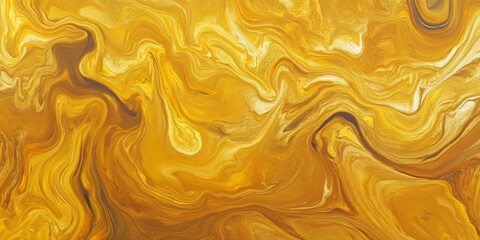 Obraz premium Liquid gold background with smooth flowing melted metallic texture, glossy and reflective.