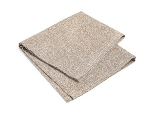 One new grey napkin isolated on white