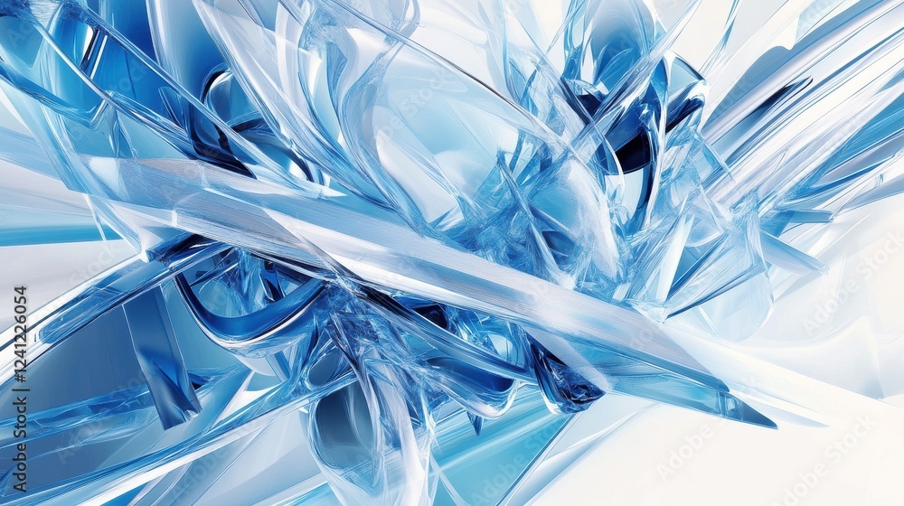 Poster blue tech geometry: abstract vector background with futuristic elements in...