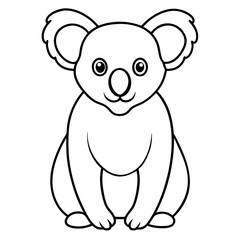 Koala Outline Art in Vector
