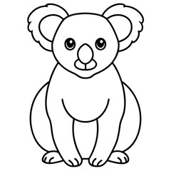 Koala Outline Art in Vector