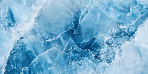 Fototapeta premium Ice crystal marble background with frosty blue and white veins, cold and smooth polished aesthetic.