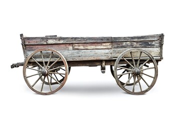 Fototapeta premium Traditional bullock cart isolated on white background