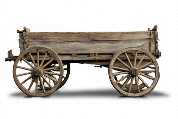 Fototapeta premium Traditional bullock cart isolated on white background